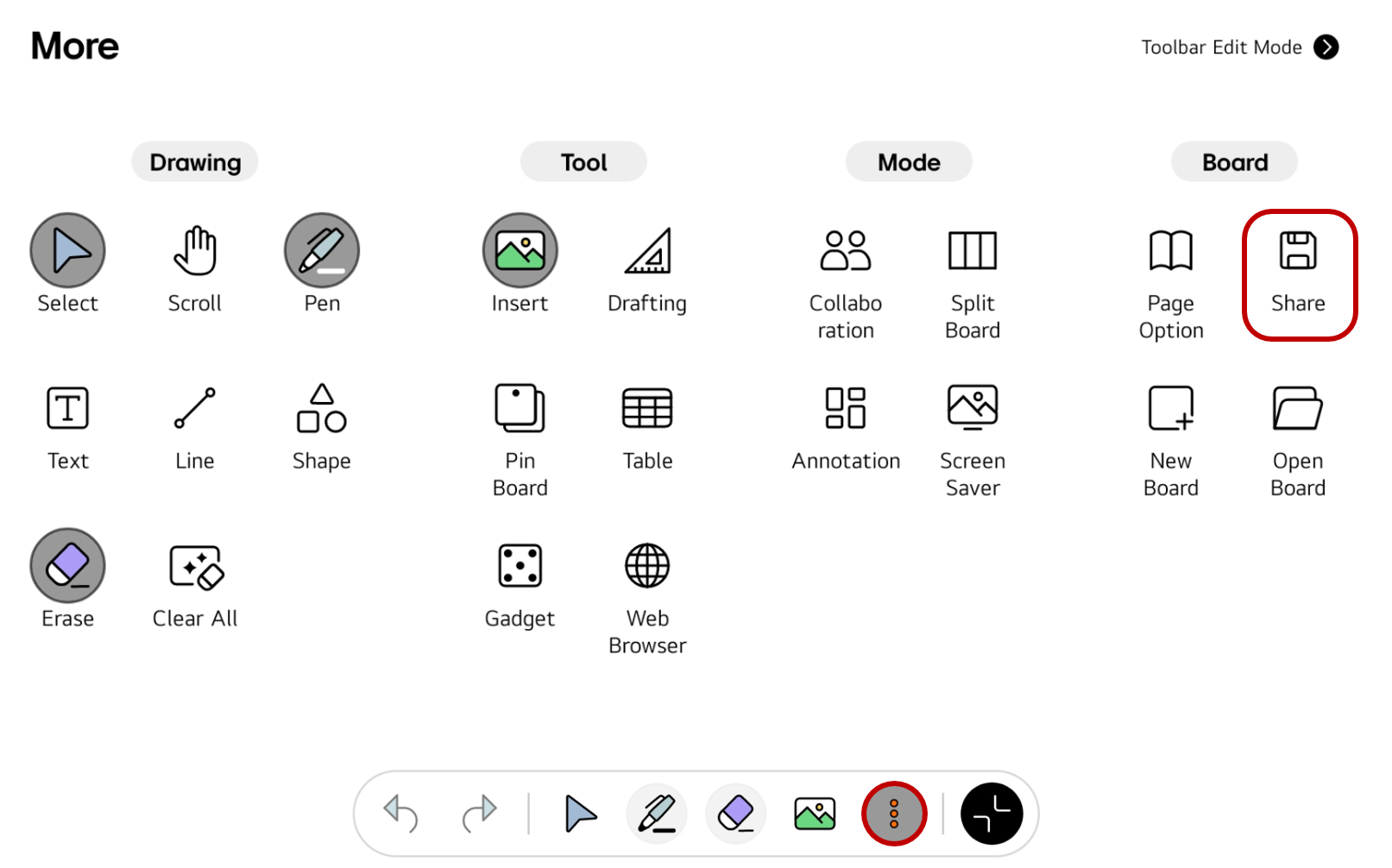 How to access the menu