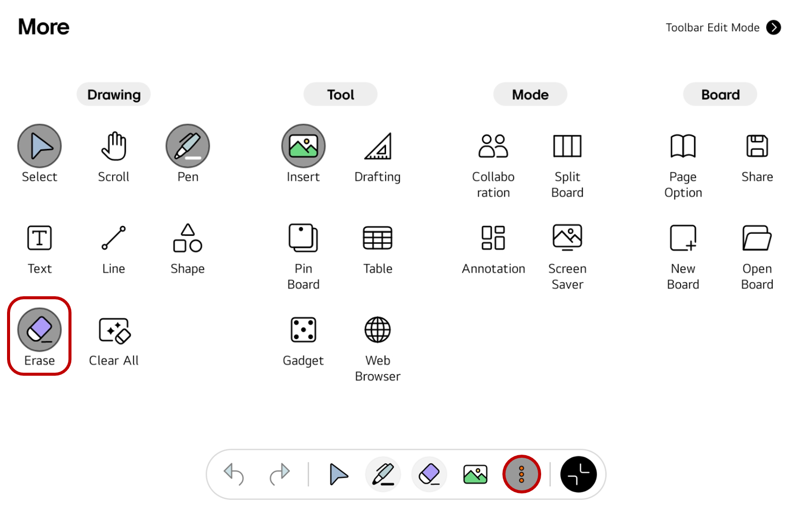 How to access the menu