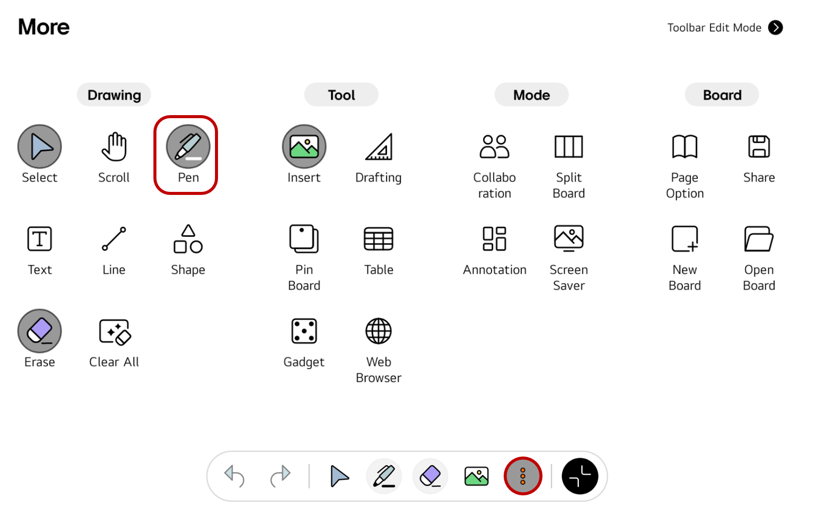 How to access the menu