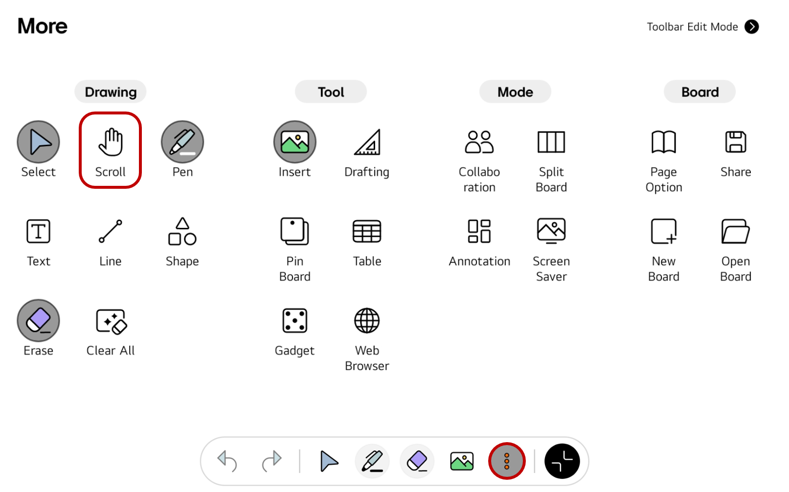 How to access the menu