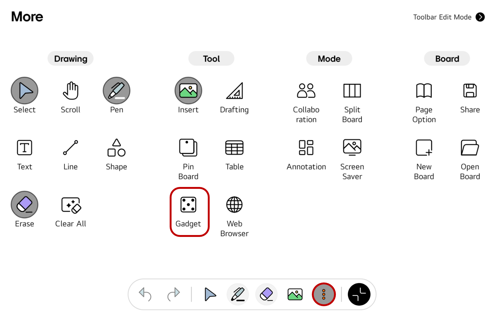 How to access the menu