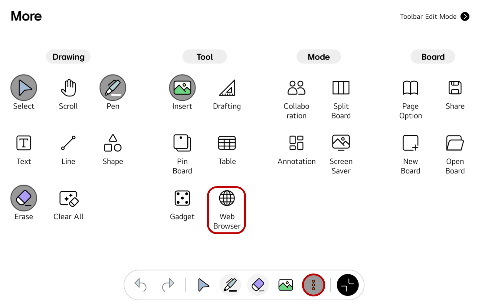 How to access the menu